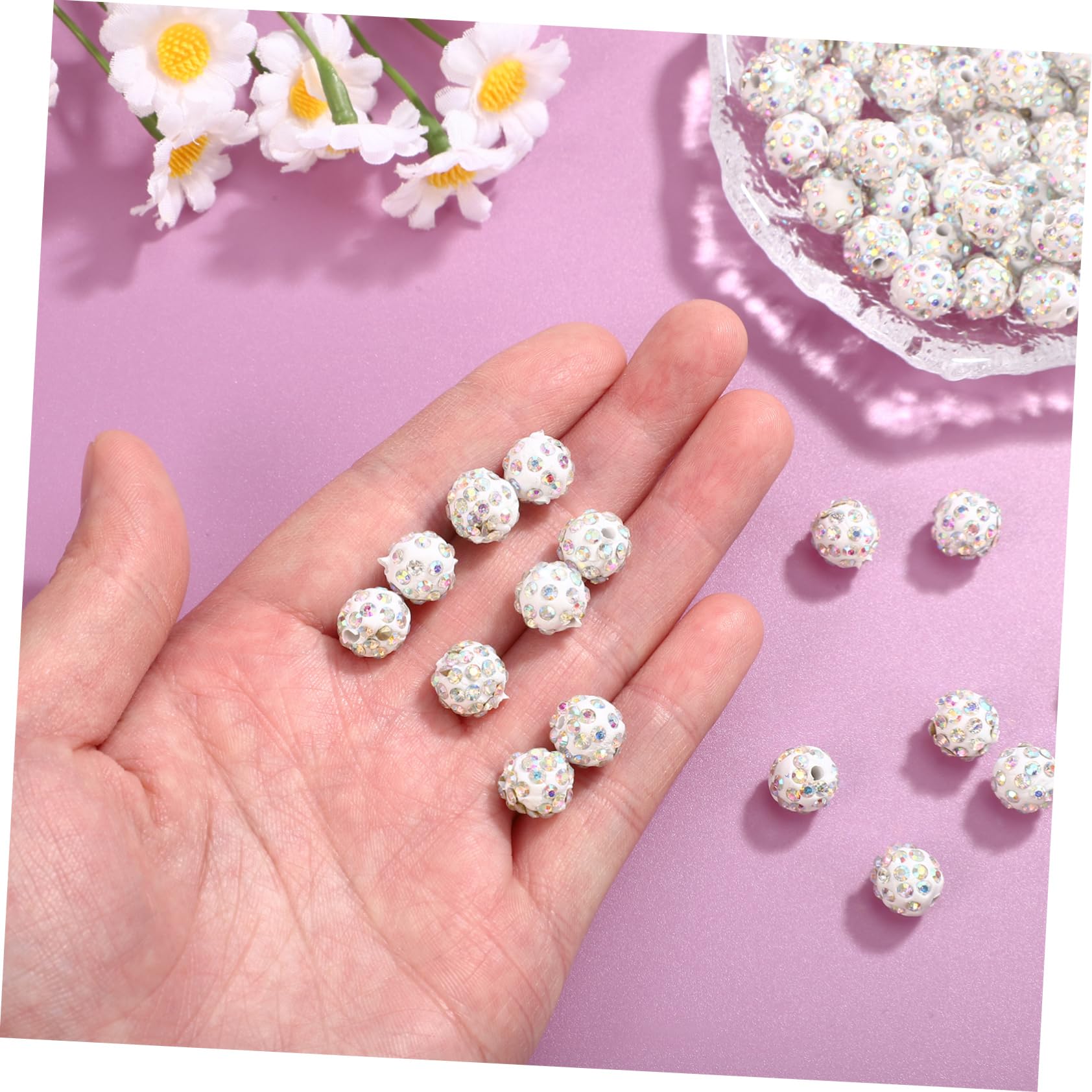 Lurrose 500pezzi Perline Strass Per Creazioni Di Gioielli Perline Distanziatrici Decorative Per Braccialetti e Collane Ab Colorate Per Artigianato