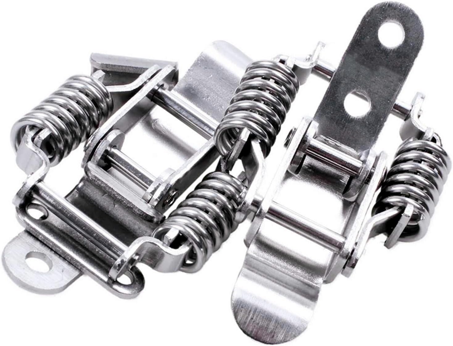 90 Degrees Spring hasp Toolbox Toggle latches Lock，Stainless Steel 304 Toolbox Draw Compression Spring Toggle Latch Catch Clamp W/Screws (L, Type:with Keyhole)