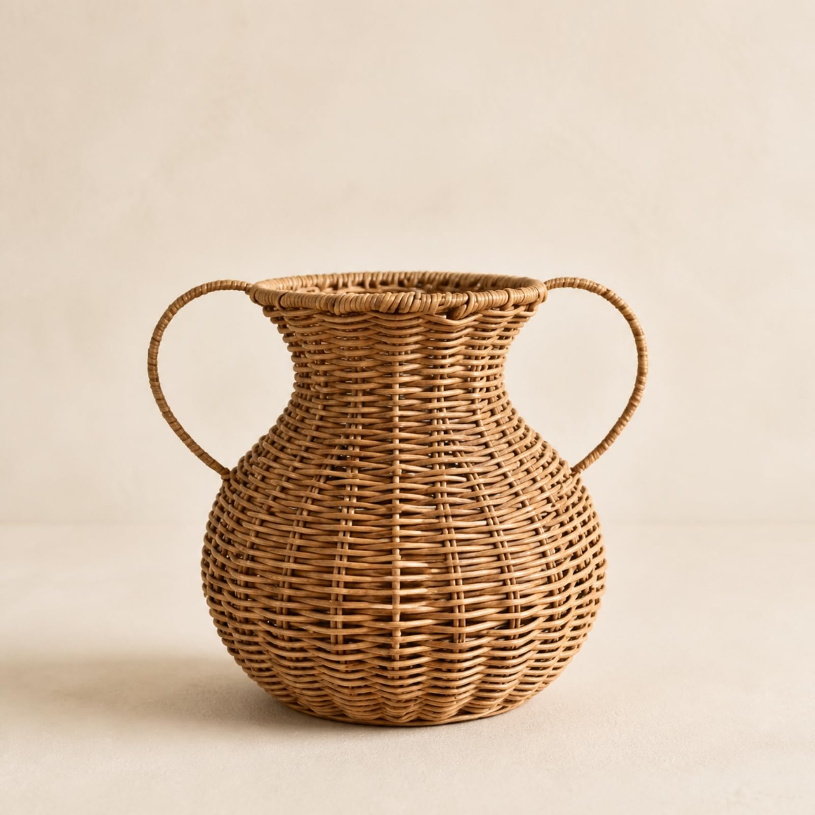 Gralara Cestino in PP Intrecciato Robusto Coprivaso a Forma a Vaso Portatile Portavaso per Piante da Interno, Soggiorno