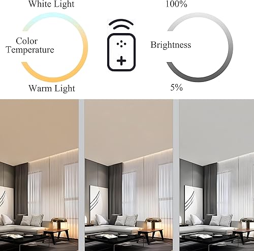 Miniatura 3 de Lámpara de techo LED artística, lámpara de techo regulable de 88 W con control remoto, pantalla de acrílico para sala de estar, comedor, dormitorio,