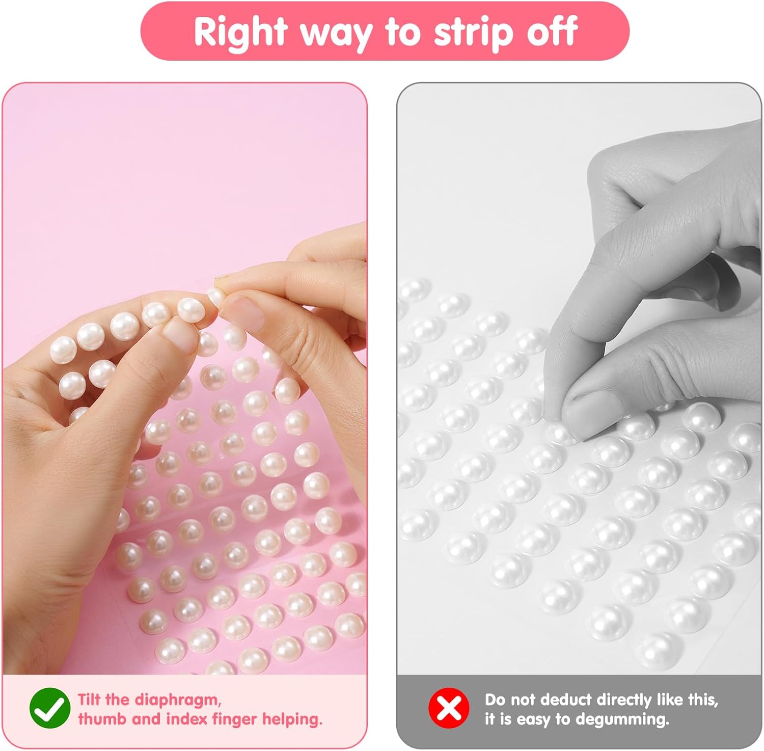 MYDBUYSOME 3701PCS Pearl Stickers Pearls for Crafting - Self Adhesive Pearls for Hair Face Makeup Eye Nail Crafts, Stick On Gems (White, Assorted Sizes)