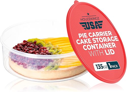 Contenedor de almacenamiento para tartas con tapa | Contenedor de plástico redondo grande de 10.5 pulgadas para magdalenas, magdalenas, panecillos,