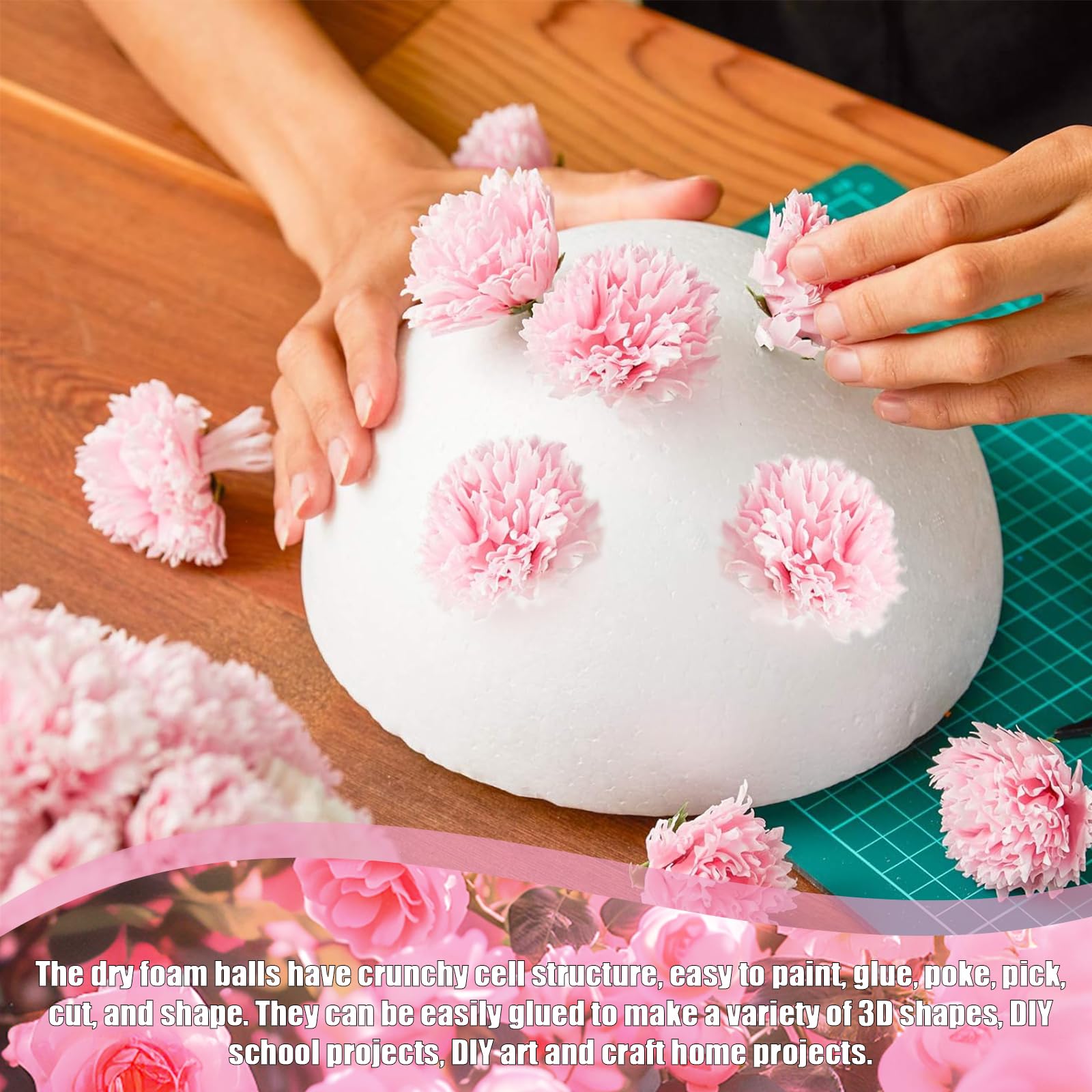 4 szt. 15 cm półpiankowe kulki białe kulki styropianowe, suche piankowe półkulki, małe kulki styropianowe na Boże Narodzenie, Święto Dziękczynienia i festiwal do projektów DIY, projektów