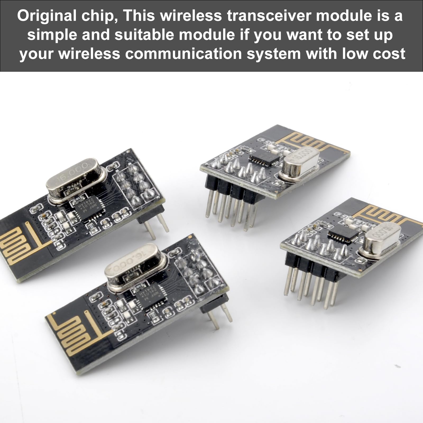 HENGBIRD 4pcs NRF24l01+ 2.4g Wireless Transceiver Module, Wireless Transceiver, Wireless NRF24l01 + 2.4g Modulo di Comunicazione, 2.4G Hz Wireless Transceiver Module For Microcontroller