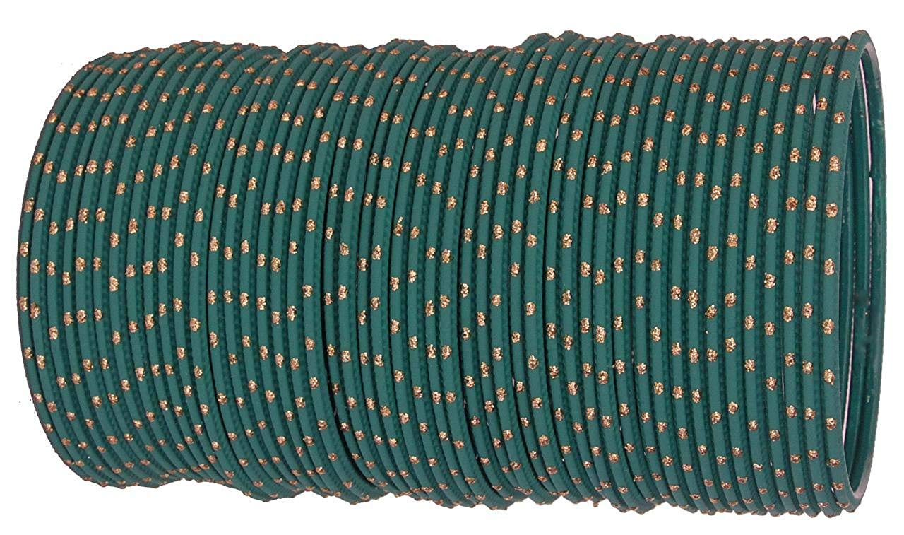 T4 Jewels Beautiful & Elegant Golden Zari Dot Pattern Designer & Glossy Metal Bangles Set For Women And Girls - (Pack Of 48 Bangles)_Radium_2.6 (B09529TPZ5) Amazon Price History, Amazon Price Tracker