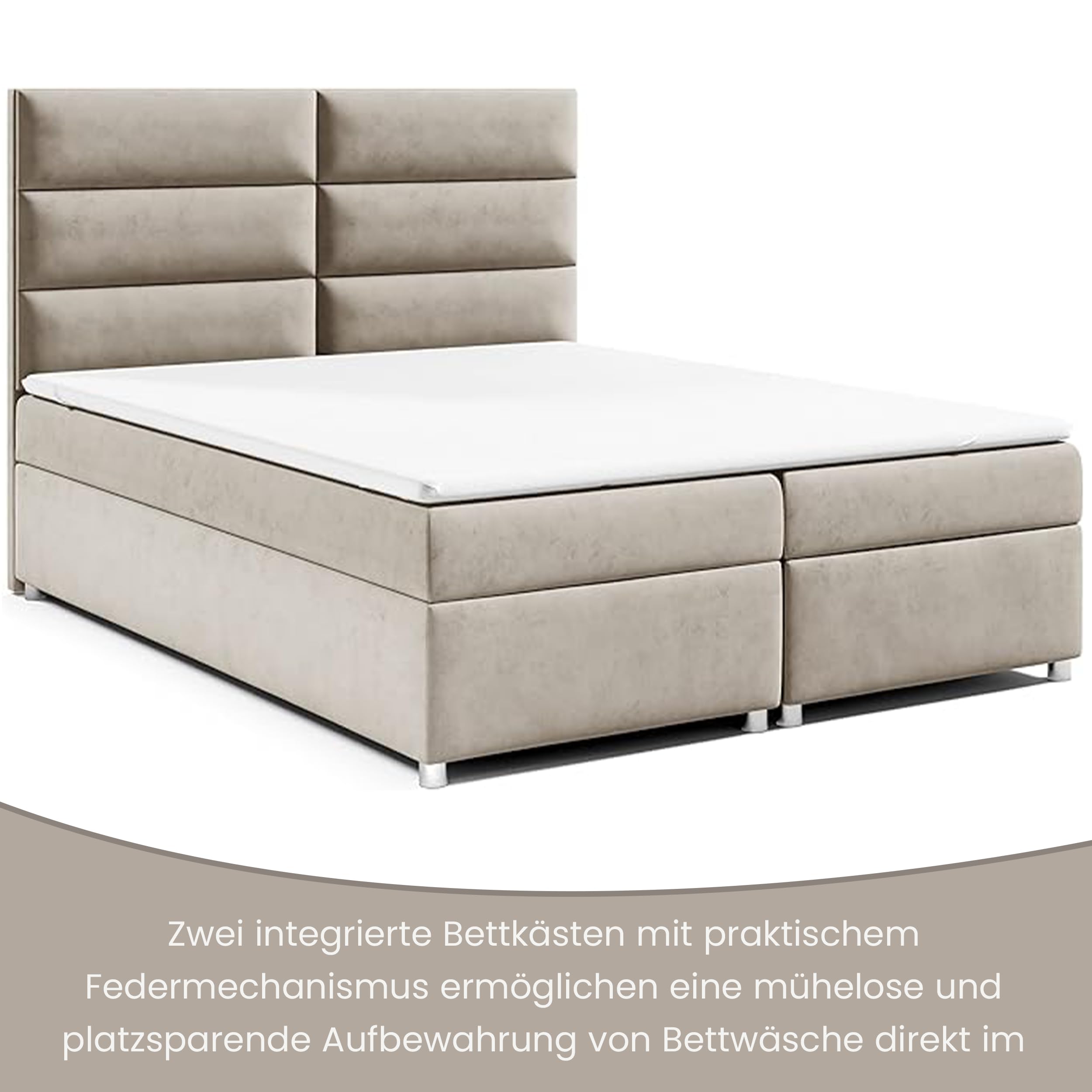 Letto a molle Trinity K-4 con nucleo a molle Bonell con topper, con fornitura, struttura e smaltimento