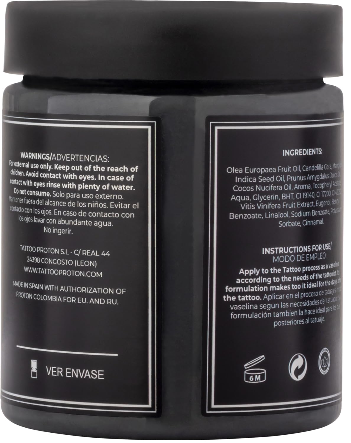 Proton Colours Obsession krem do tatuażu i utwardzania Black 250 ml