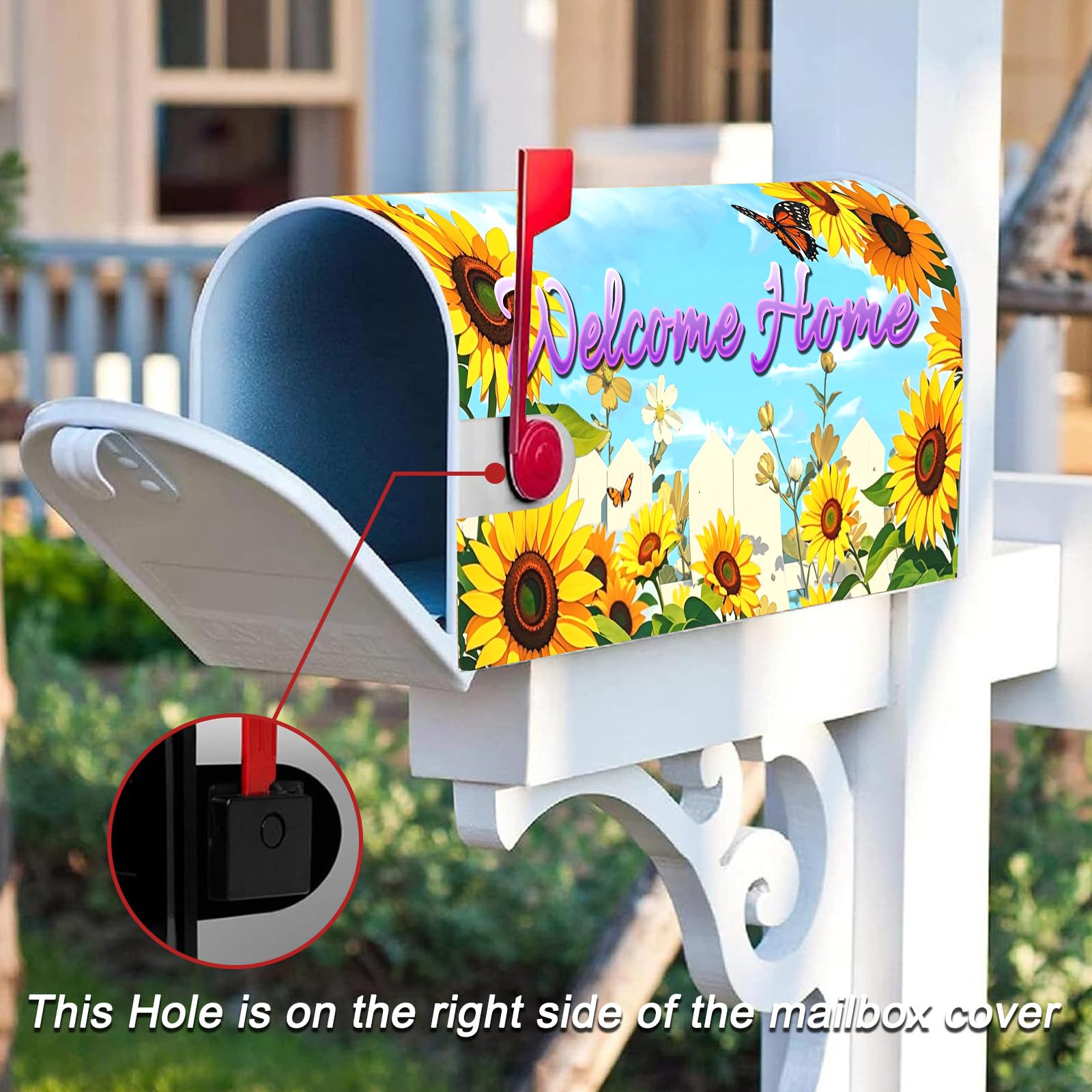 Oplp Spring Flowers Magnetic Mailbox Cover - Waterproof Letter Box Wrap, 21x18 In, Home Garden Decor