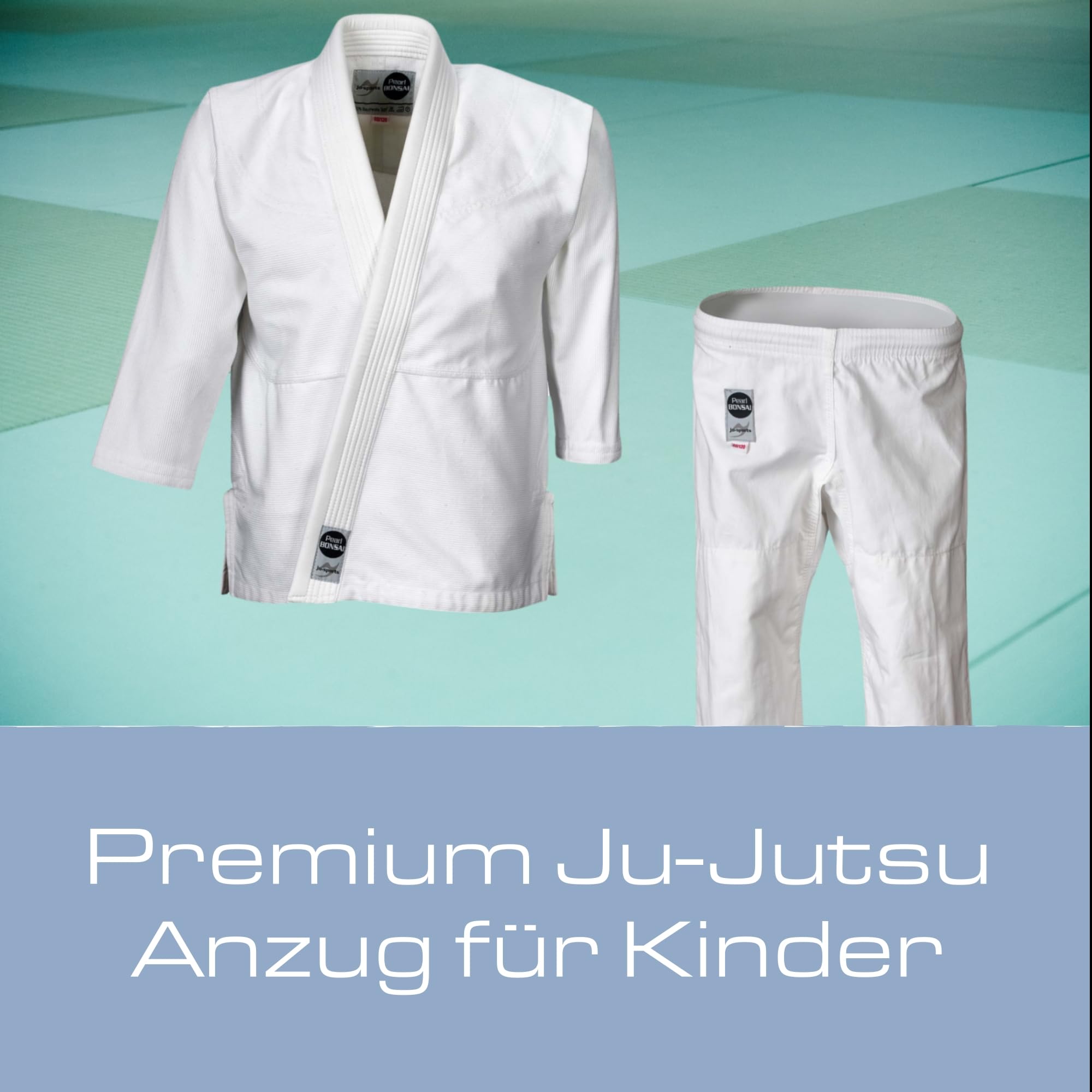 Ju-Sports Ju-Jutsu Pearl Bonsai Kids I Leichter, schlanker Brazilian Jujutsu Anzug speziell für Kinder I BJJ Gi mit hochwertigem Finish I 100% Baumwolle