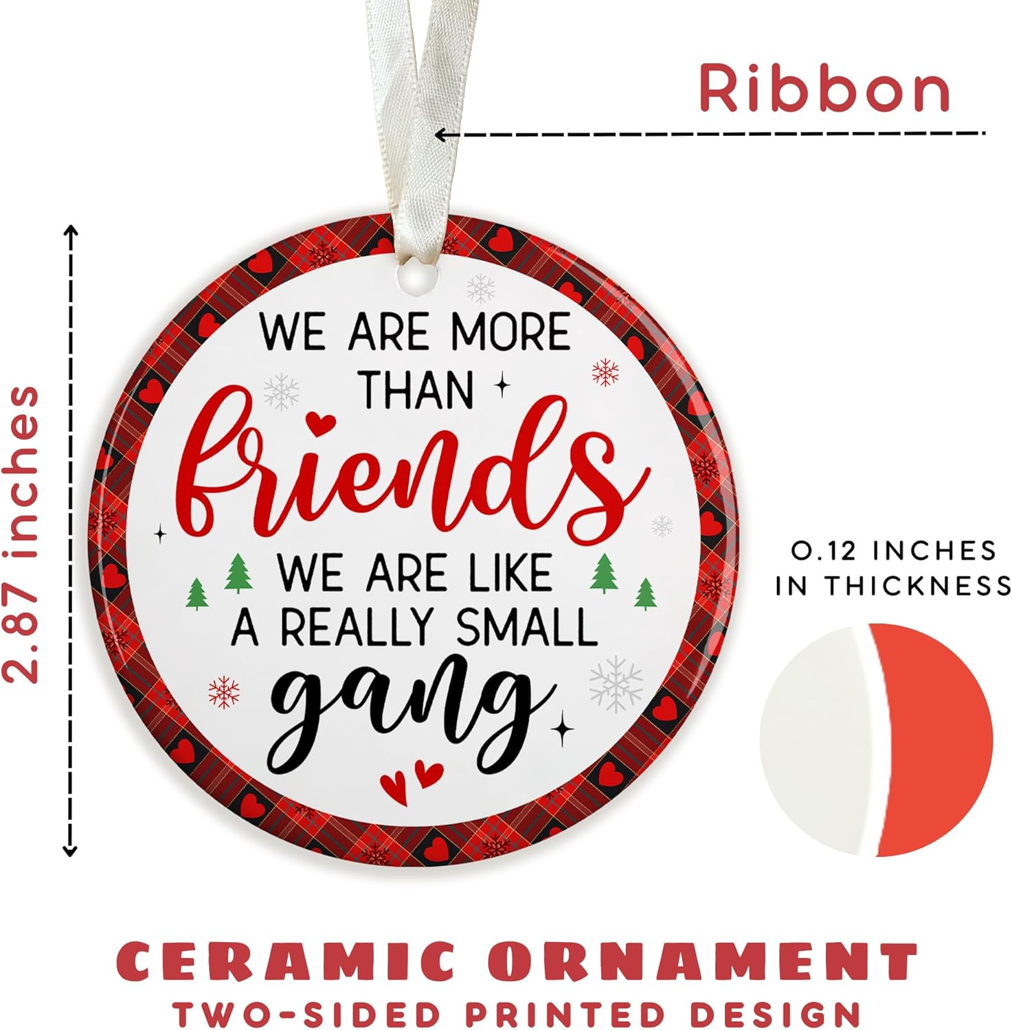 Best Friend Ornaments for Christmas Tree - Best Friends Bestie Ornaments for Women - Bestie Ornament - Friendship Christmas Ornament - Besties Gifts for Women - Ceramic Ornament 2025 - Image 2