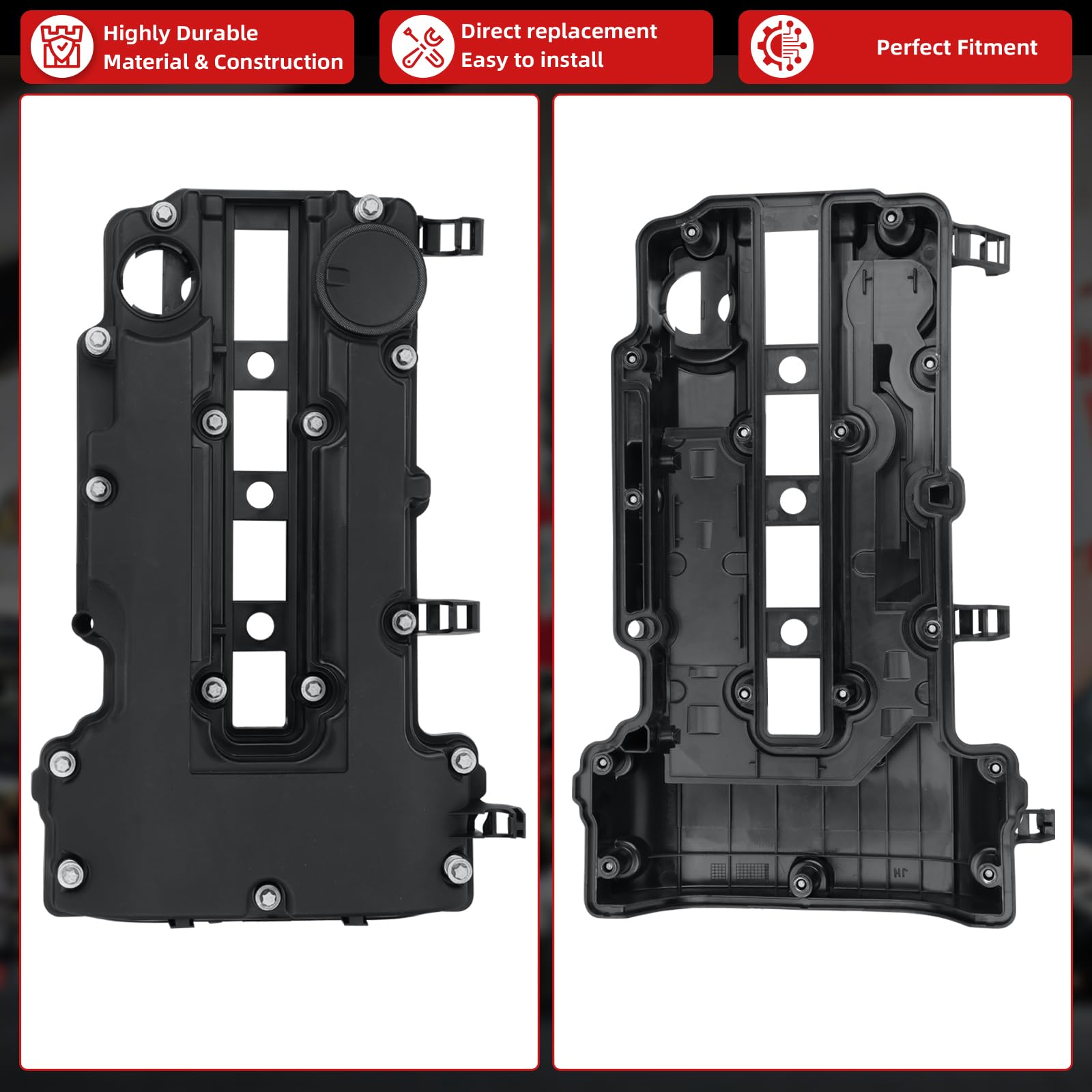 Engine Valve Cover kit w/Gaskets & Bolts Compatible with 2011-2020 Chevy Cruze Sonic Trax Volt | Cadillac ELR | Buick Encore 1.4L L4 Replaces # 25198874 55573746 264-968