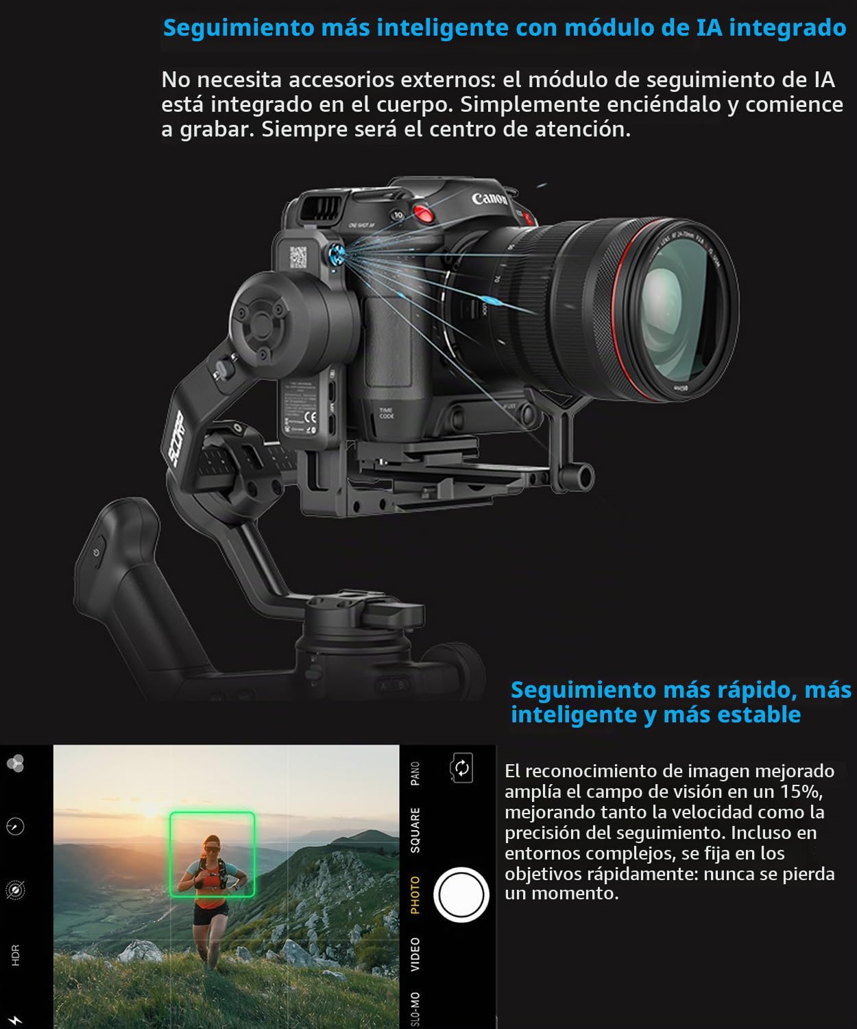 FeiyuTech SCORP 3 KIT, Estabilizador Cámara para DSLR sin Espejo, Seguimiento de IA Integrado, Carga máxima de 3,5 kg, Pantalla Táctil, Disparo Vertical Nativo, Estuche, para Sony/Canon/Nikon/Fujifilm