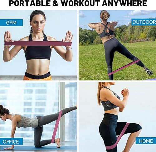 Miniatura 5 de Resistance Loop Exercise Bands for Working Out, Fitness Elastic Bands, Workout Bands for Home Gym, Stretching, Yoga, Pilates, Physical Therapy (5pcs