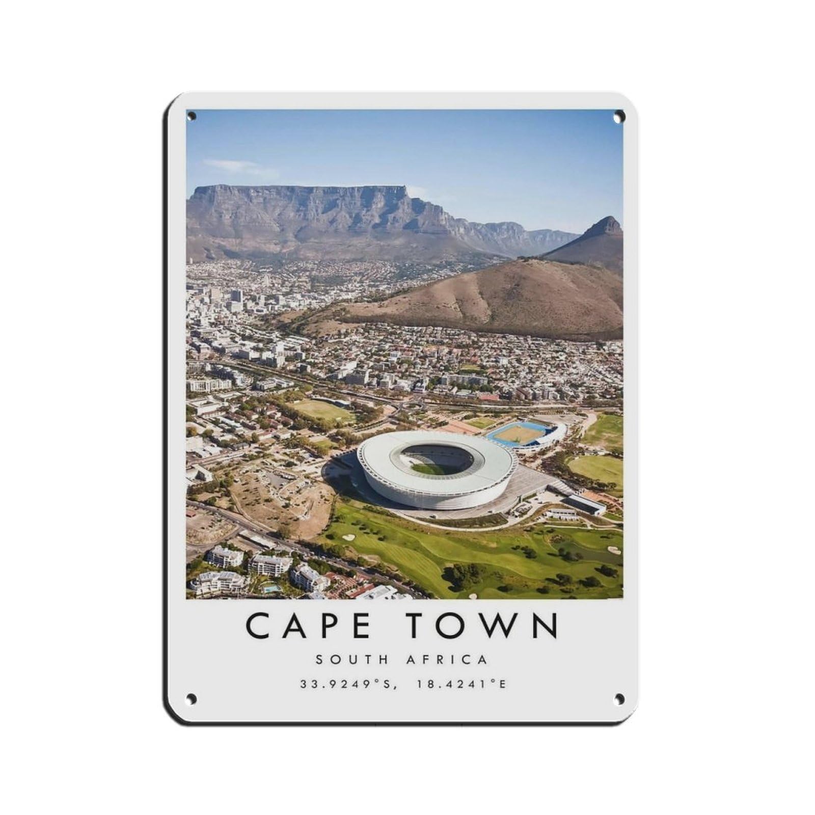 Cape Town Travel, South Africa Travel Tin Sign Vintage Metal Pub Club Cafe Bar Home Wall Art Decoration Poster Retro 12x16inch(30x40cm)