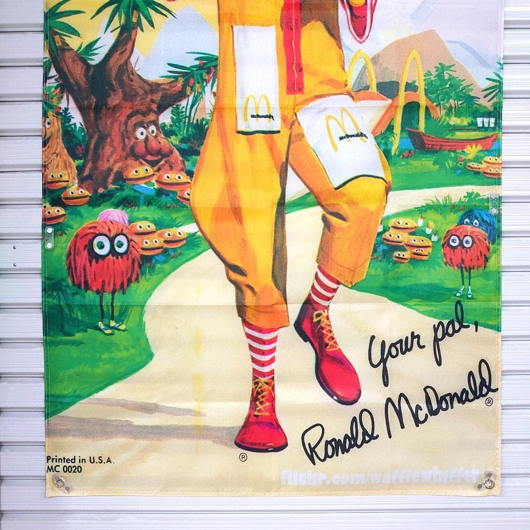 Mcdonald's　マクドナルド　看板　レトロバナー　タペストリー　アメリカ マクドナルドバナー🌟 1998年製のマクドナルドとヘラクレスの