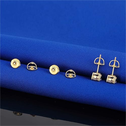 Miniatura 12 de 2 pares de aretes de rosca de plata de ley 925 para tachuelas, hipoalergénicos con rosca para aretes para poste roscado de 0.032 pulgadas (plateado)