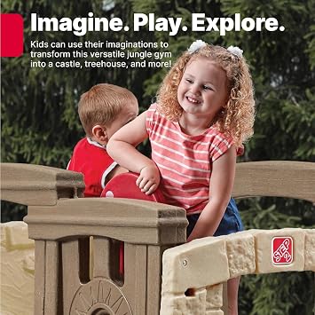 Step2 Naturally Playful Woodland Climber, Kids Outdoor Playset, Backyard Playground Set, Slide, Rock Climbing, Outside Jungle Gym, For Toddlers 2-6 Years Old