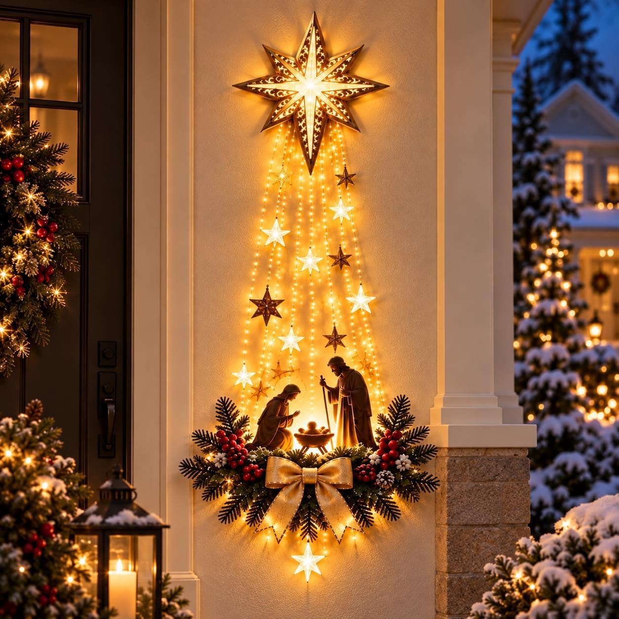 Bethlehem Star of Faith – Lighted Nativity Wall Decor, Glowing Christmas