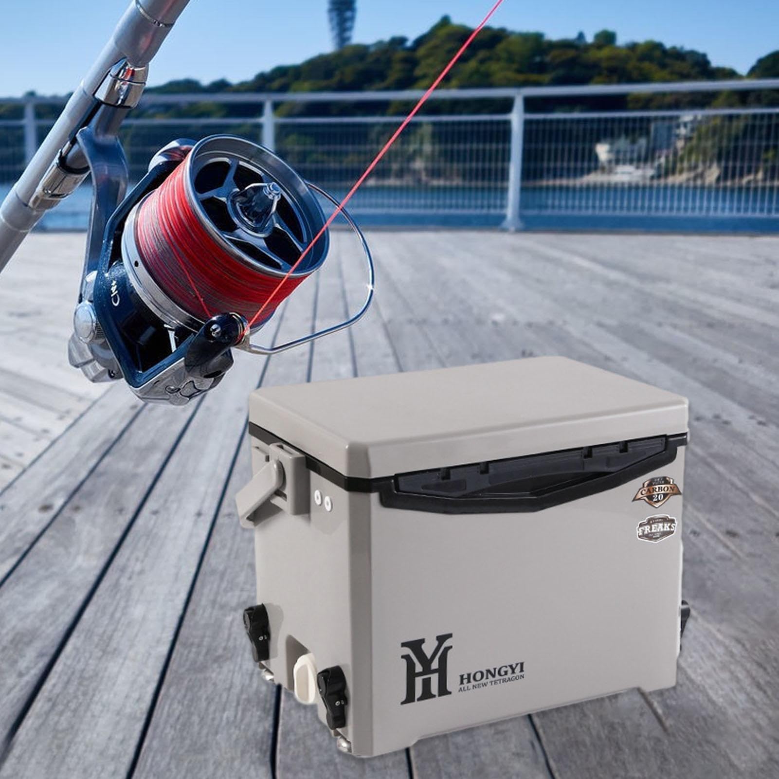 Maciun - Caja de hielo aislada, refrigerador portátil ultraligero | refrigerador duro para viajes, bebidas, barcos, pesca, bebidas, barbacoa, picnic