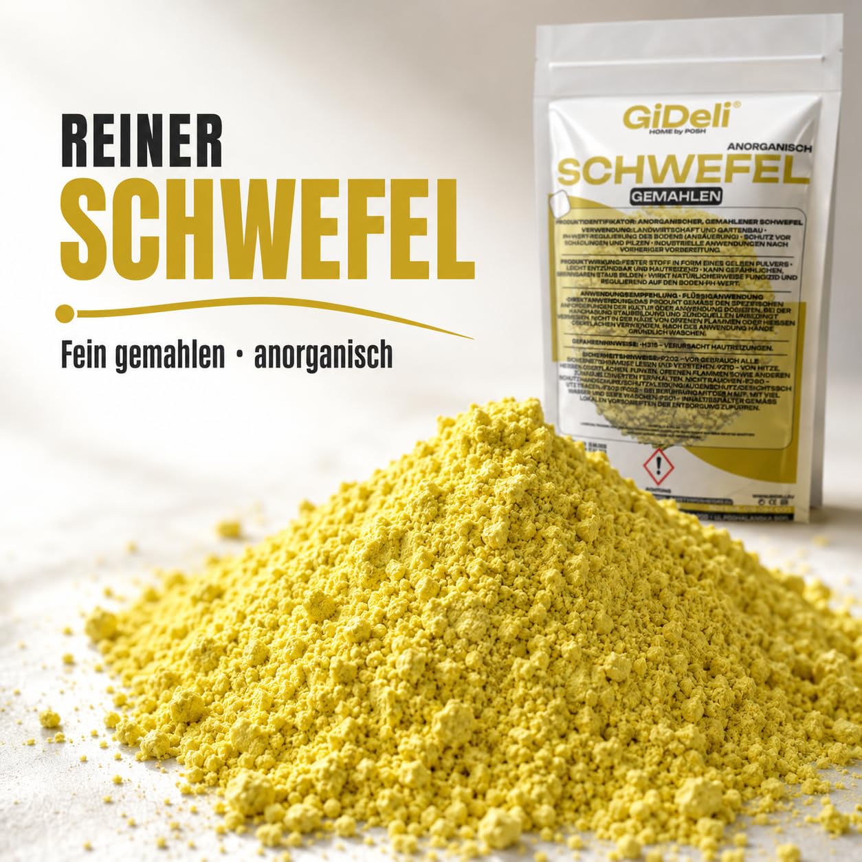 GiDeli Schwefelpulver 3 x 5 kg - Schwefel Dünger zum Ansäuern