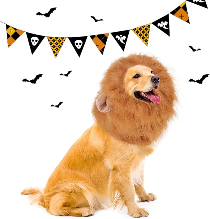 Máscara de León para Perros - Peluca Realista con Orejas para Razas Medianas y Grandes miniatura 7