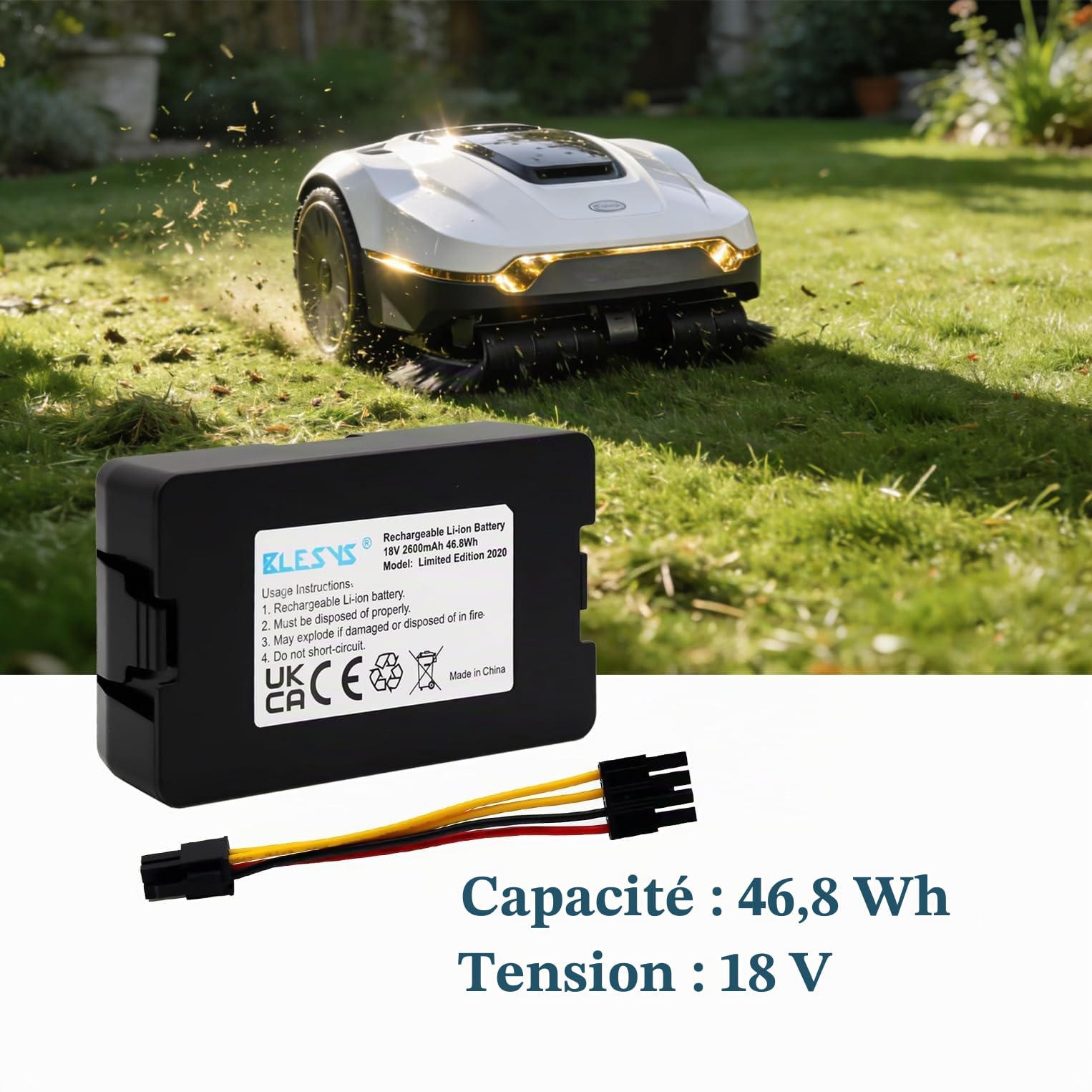 BLESYS Batterie pour Gardena Sileno Life 750 1000 (2019/2020/2021/2022/2023)