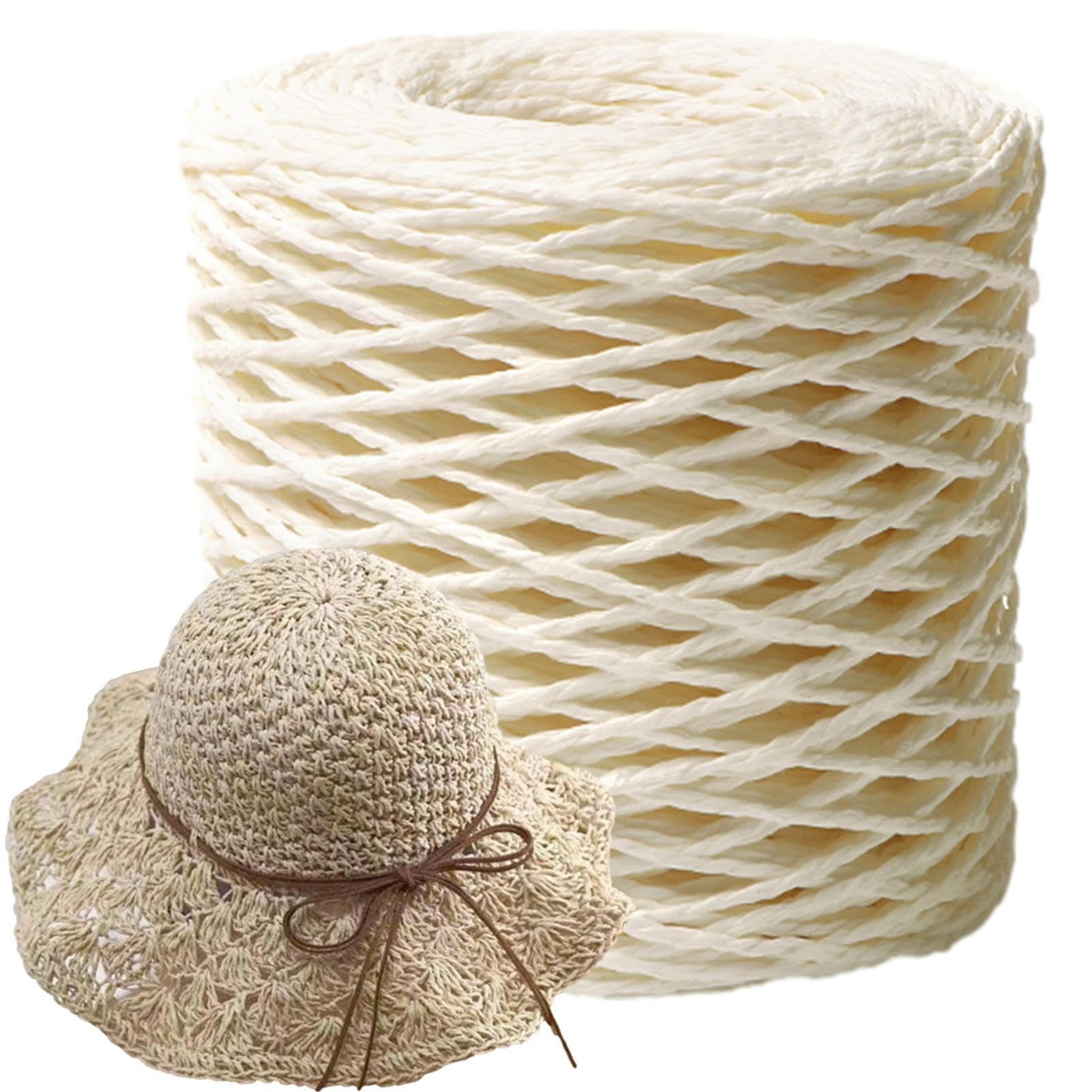 pologmase Cinta de rafia para manualidades | Cintas de rafia natural | Cuerda de rafia en color natural para juguetes, sombreros, proyectos de manualidades y decoración