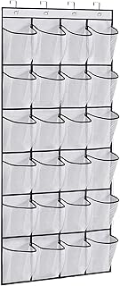 ramoni Over The Door Organiser,Hanging Organiser Over The Door,24 Large Mesh Pockets Storage Hanger For Bedroom Bathroom Closet,Gadget Storage for Kitchen Bedroom Bathroom Closet(white)