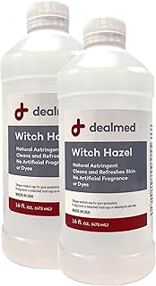 Dealmed Witch Hazel, 16 oz. | Natural Astringent Cleans and Refreshes Skin | No Artificial Fragrance or Dyes (Pack of 2)