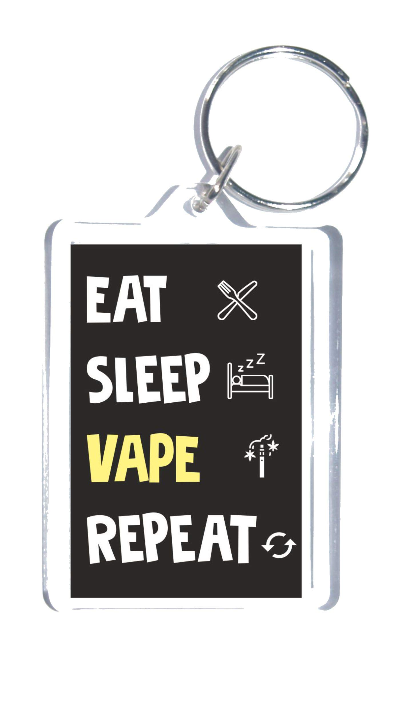 Vaping Keyring - Eat Sleep Vape Repeat - Novelty Vaping Keyring – Fun Gift – Great Gift Or Present