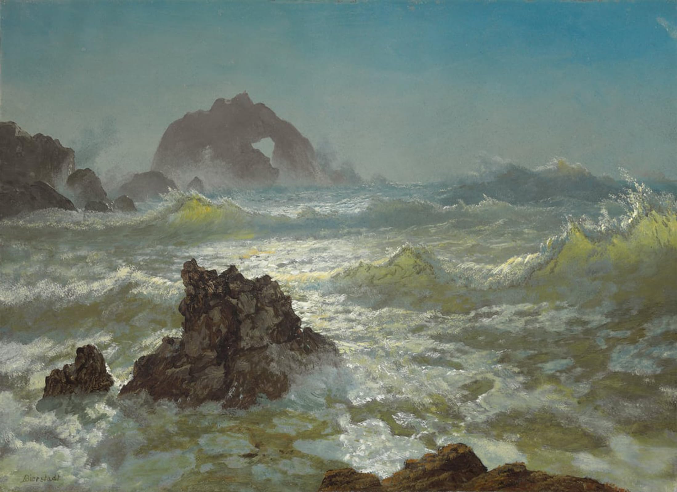 SERENDIPITP Aesthetic Poster Photo Wall Print Retro Picture Seal Rock California by Albert Bierstadt Modern Wall Artwork for Home Decor 60x90cm