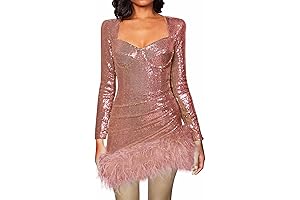 Women's Sparkly Sequin Fever Dress With Long Sleeves