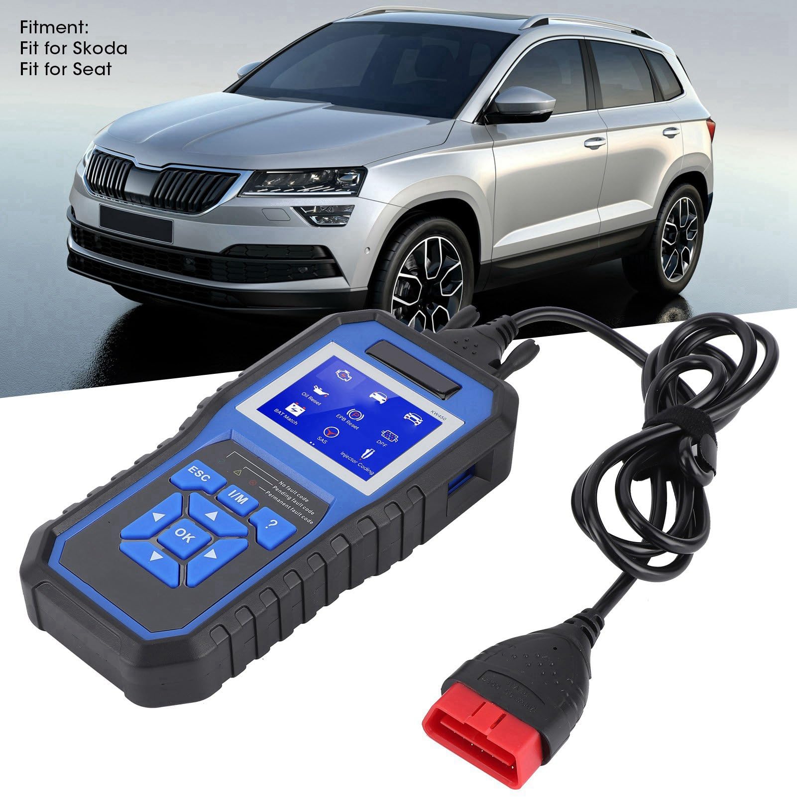 Scanner OBD2 Auto, Lettore Codici e Strumento Diagnostico per Sistemi Completi, Compatibile con SEAT, Versione Tedesca per Ricerca Guasti e Manutenzione Elettronica del Veicolo