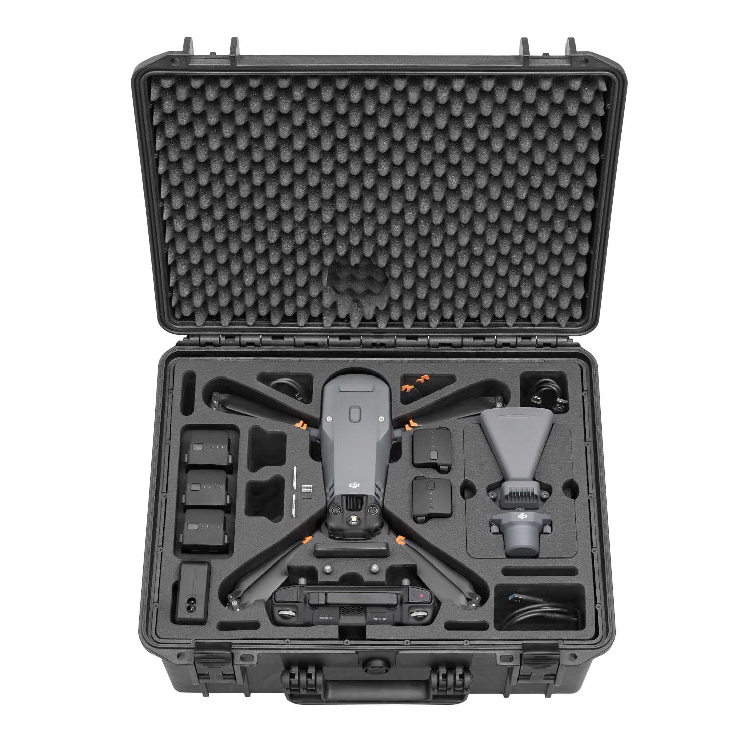 TOMcase Koffer „Ready to Fly” für DJI Mavic 3 Enterprise/Thermal/Multispectral, Plus Combo, RC Pro Controller, „Akkus Laden im Koffer Funktion, IP67 wasserdichter Case - Made in Germany (Orange)