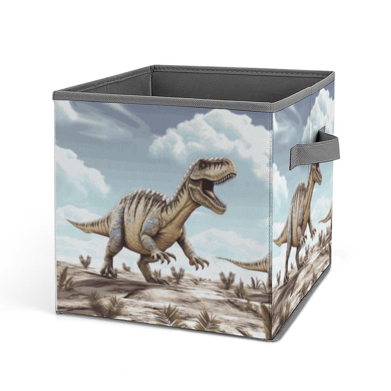 VstaDank Dinosaur Walking Dinosaur Walking Storage Bin Collapsible Storage Cubes Organizer Oxford Cloth Storage Box with Dual Handles Large Stackable Closet Storage Bins for Sheets Hat Sweater