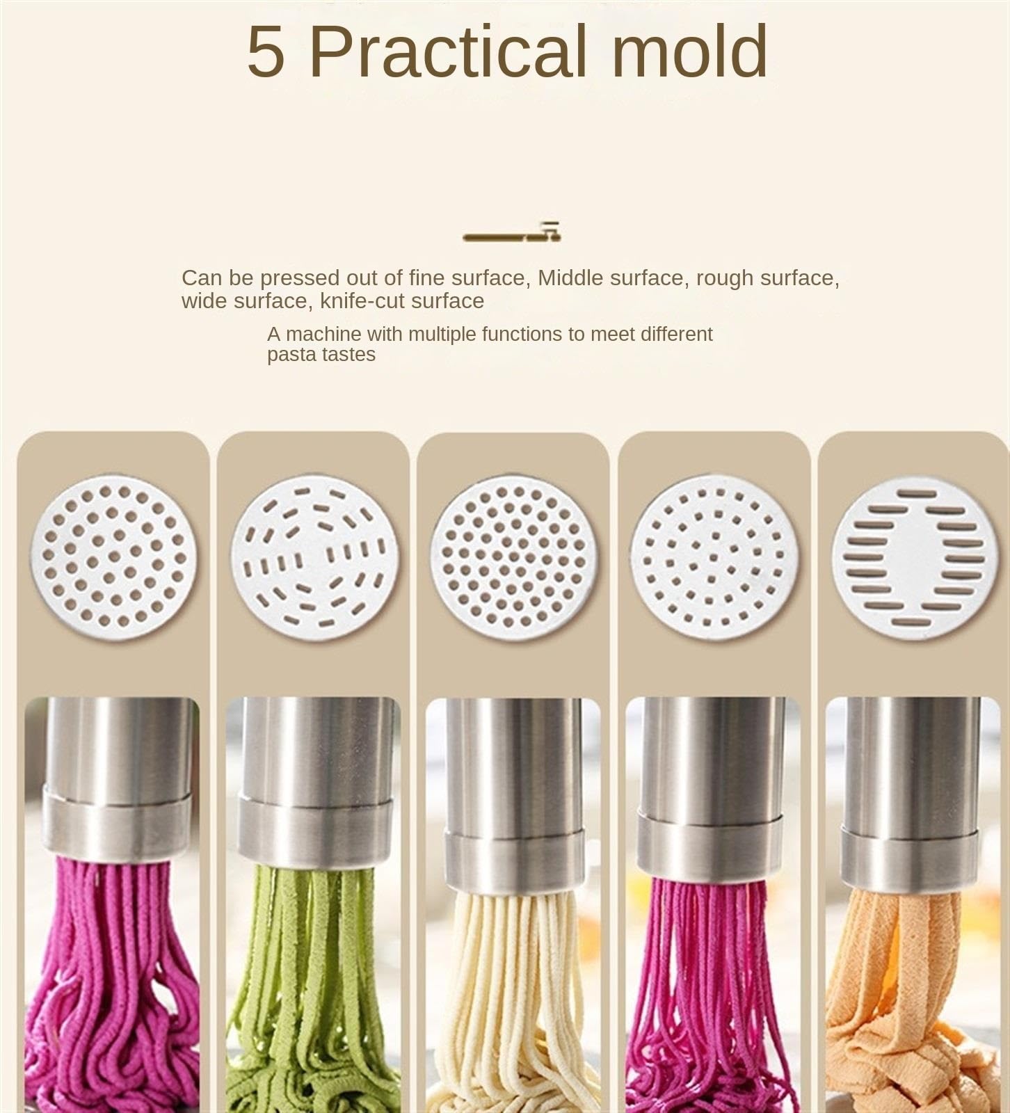 Máquina de Pasta Fresca Máquina Eléctrica Para Hacer Pasta De Acero Inoxidable Para Mano Para Fideos Caseros Viajes y Picnics(Grün)