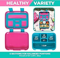 Vista 50 de Bento Lunch Box with Stainless Steel Thermo, Matching Insulated Lunch Bag and Ice Pack Set for Girls, Kids, 5 Divided Compartments, Snack Container