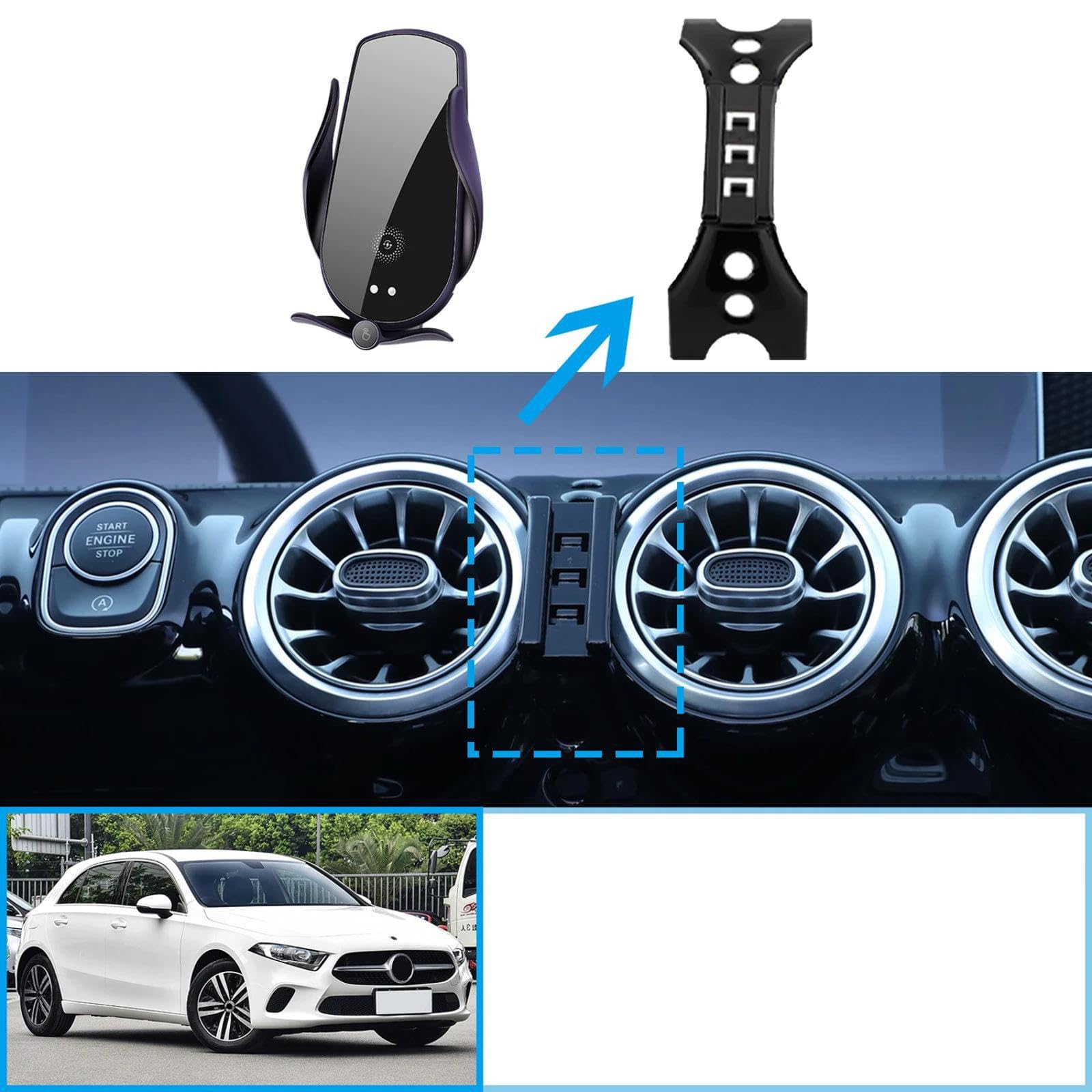Soporte Móvil Coche para Mercedes-Benz Clase A W177 2019-2022, Soporte para teléfono móvil de Coche Soporte de navegación