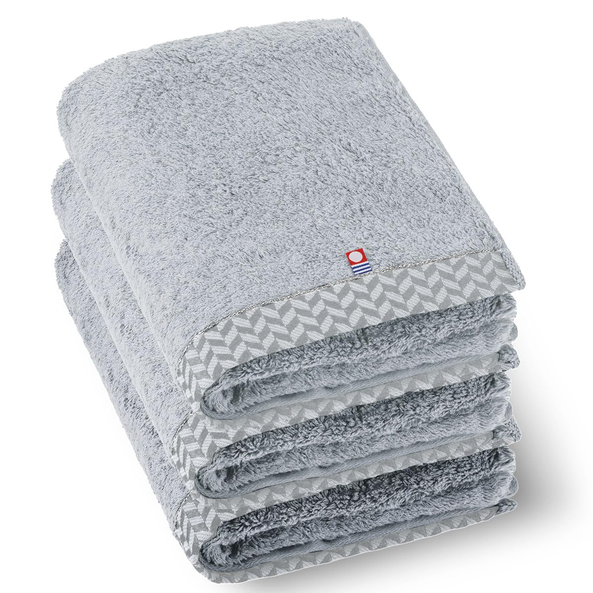 Imabari Towel, Mini Bath Towel, Imabari, Slim, Bath Towels, Small, 100% Cotton, Set of 3, Super Thick, Premium, Luxury Long Pile Sweet Twisted Yarns, Gray, Big Face Towel, Hair Drying Towel, Fluffy, G