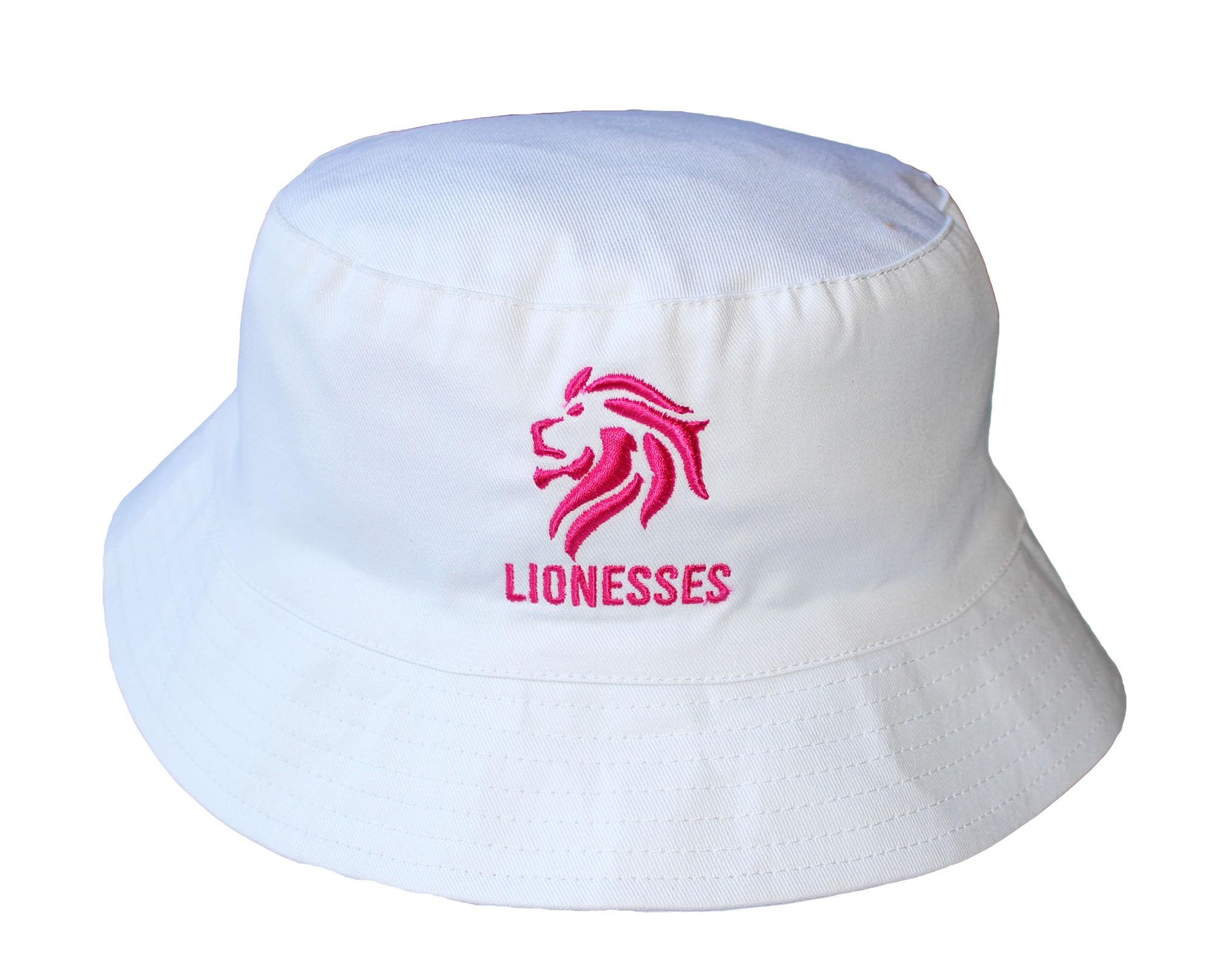 TeddyT's Ladies England Lionesses Embroidered White Bucket Hat (UK, Alpha, S, M, White)