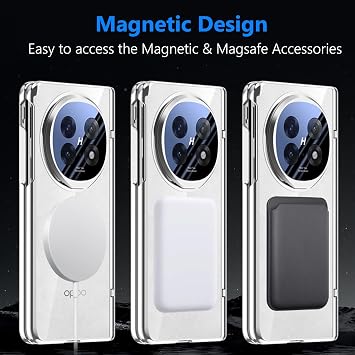 for Oppo Find N5 Magnetic Case with Camera Cover Stand, Full-Body Clear Phone Case with Privacy Screen Protector Hinge Protection Compatible Protective Cover for Oppo Find N5 Black