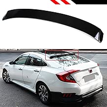 Cuztom Tuning Fits for 2016-2018 Honda Civic 4 Door Sedan Painted Glossy Black Rear Window ROOF Spoiler Visor Version 2 - coolthings.us