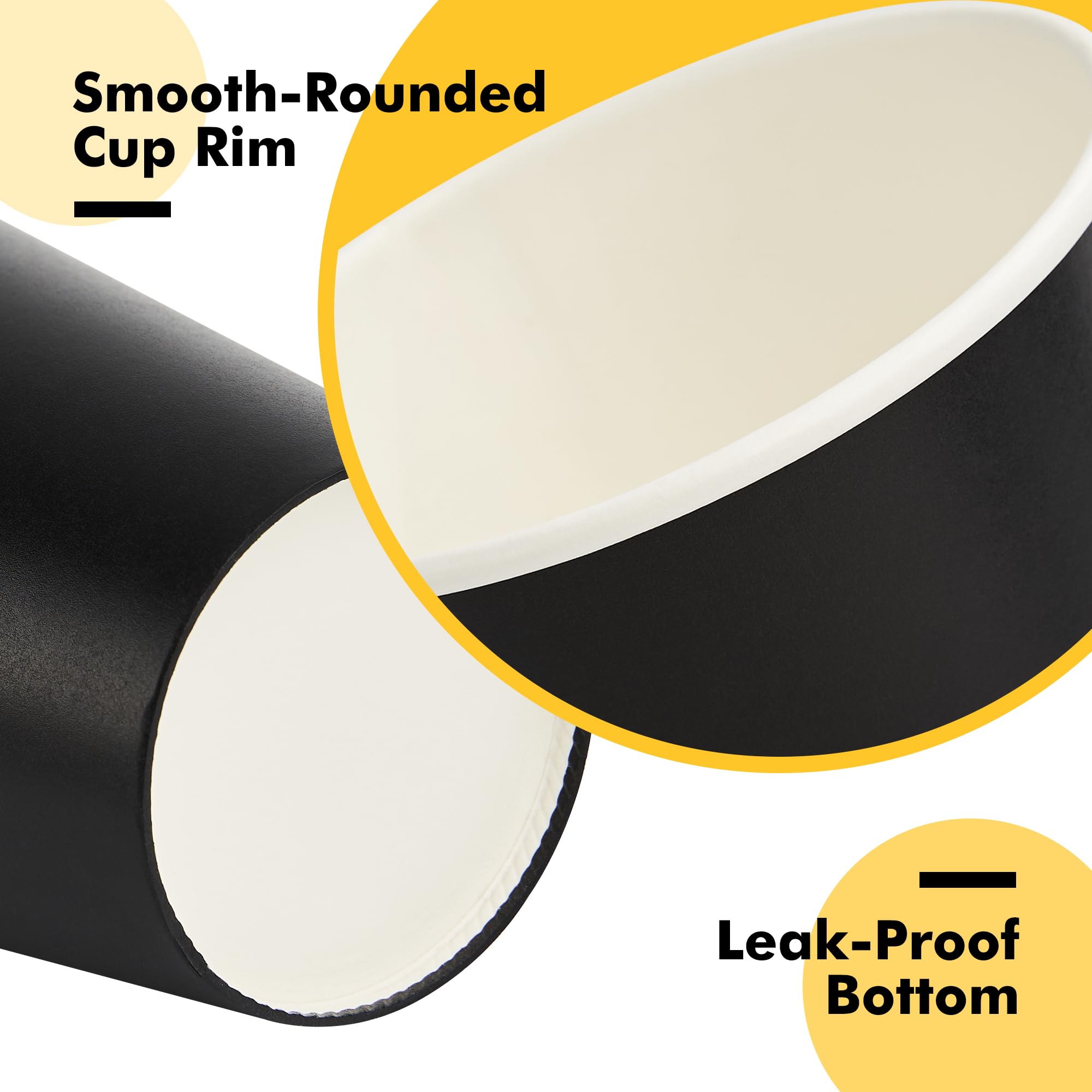 RACETOP Coffee Cups with Lids 12 oz 100 Pack, Black Cups with Sleeves — Amazon image 5