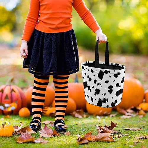 Miniatura 6 de Dálmatas patrón de vaca caramelo bolsa de azúcar fruta cesta gourmet aperitivos caja de comida truco o trato Halloween cubo para niños adolescentes