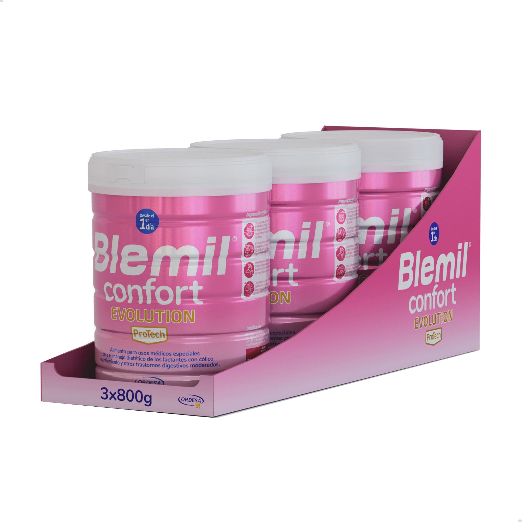 Blemil Confort Evolution 3PACK | 2400g | Fórmula de Inicio en polvo para Bebé Desde el Primer Día - Cólico y Estreñimiento