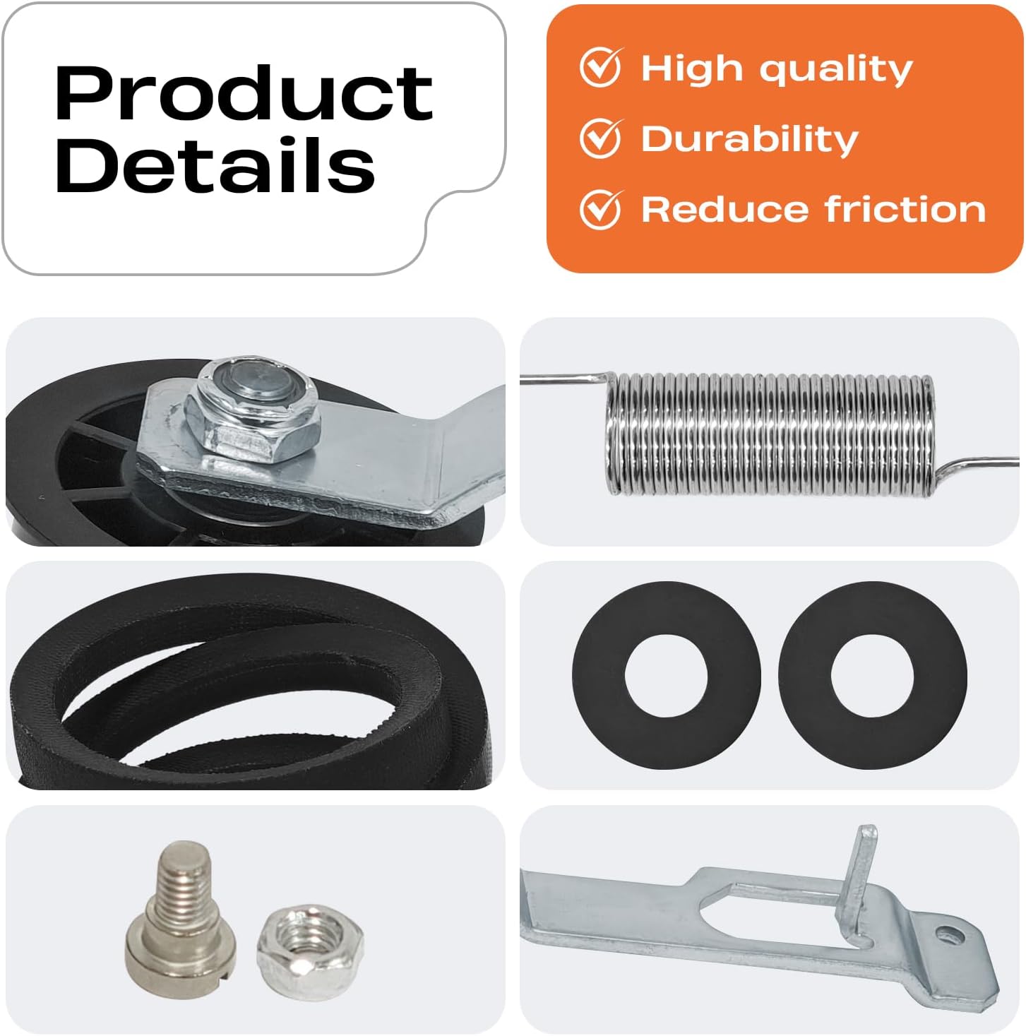 959P3 Washer Idler Pulley Kit, Compatible with Speed Queen Series Idler Lever and Belt, Replace 2020782 AP4489045