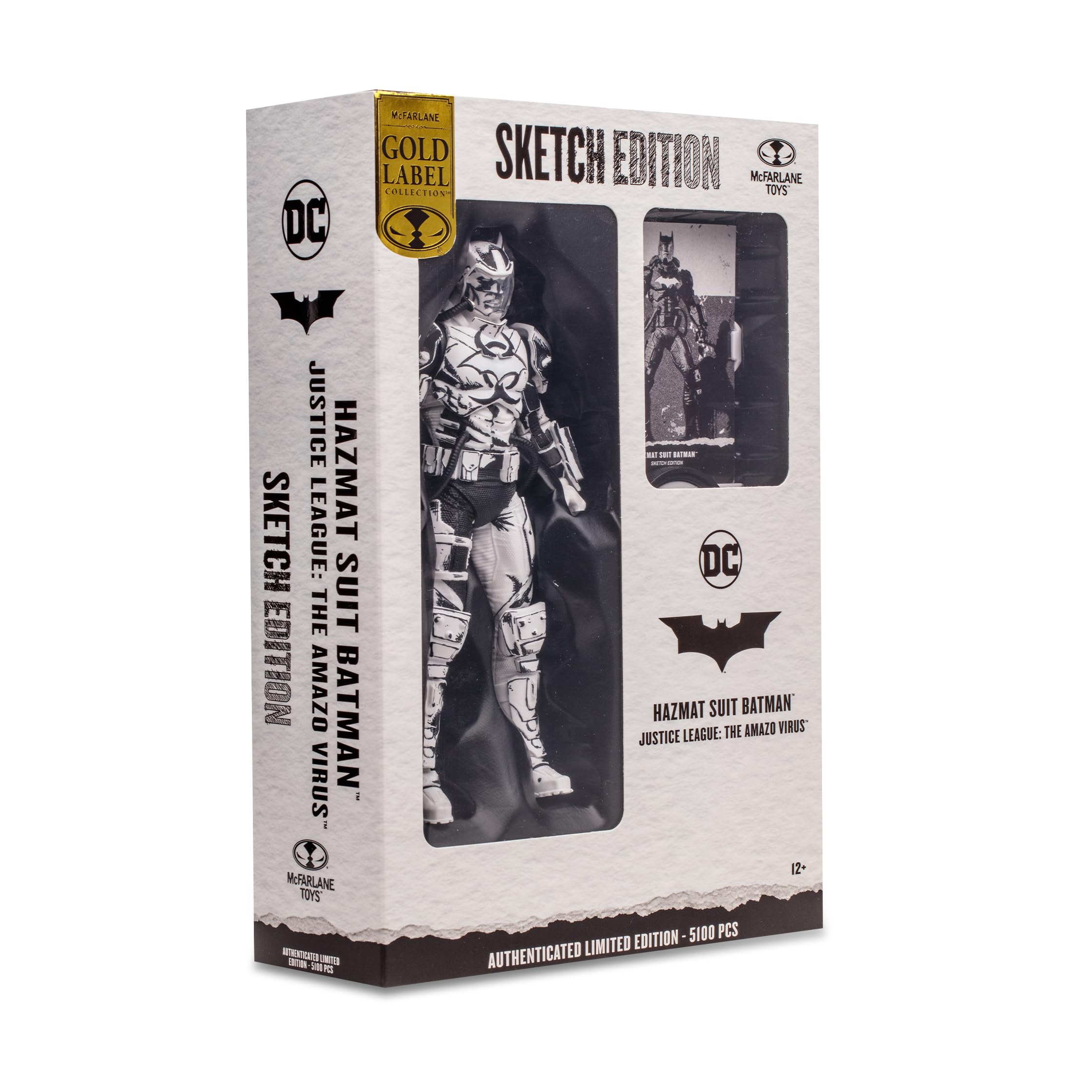 McFarlane DC Multiverse Batman con Hazmat Suit, Figura articulada con Traje edición dibujante de 17 cm en Caja Exclusiva, Base y Tarjeta Coleccionable, Fans coleccionistas, +12 años, Bizak (64387047)