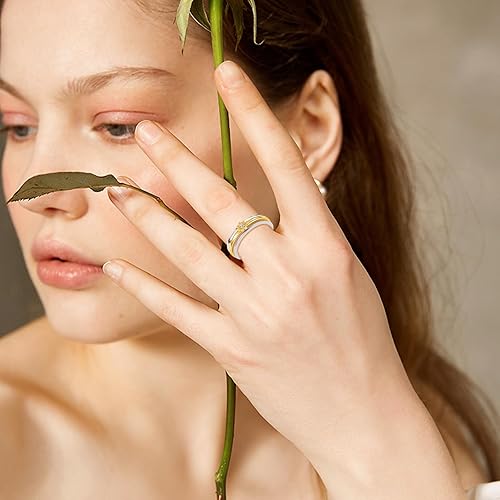 Miniatura 5 de Anillos giratorios de plata de ley para aliviar la ansiedad para mujer