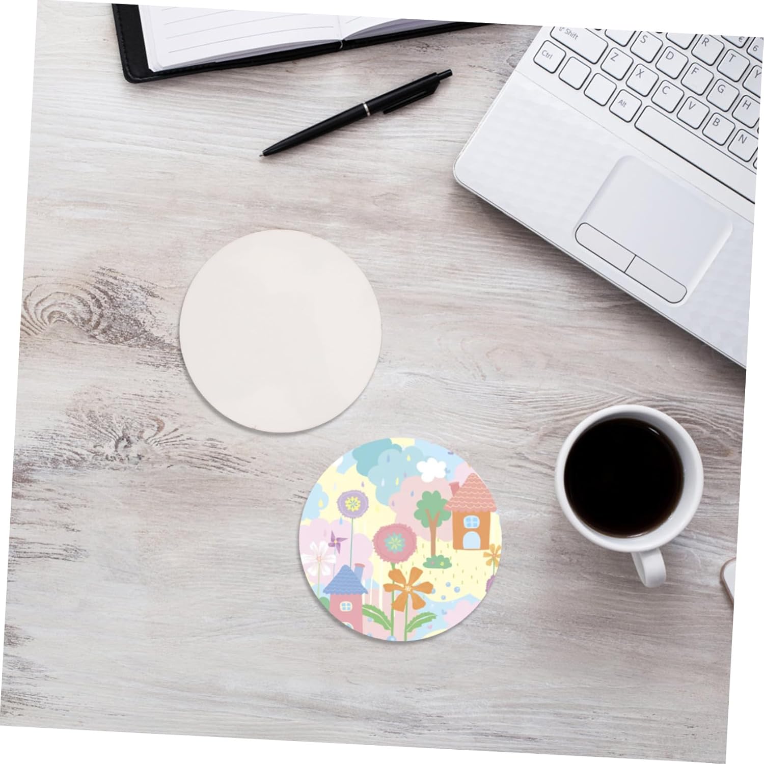 24pcs Round and Square Sublimation Coaster Blanks with Protective Cork Backing Heat Transfer MDF Drink Coasters for DIY Beverage Decor Suitable for Standard Cups and Mugs Crafting