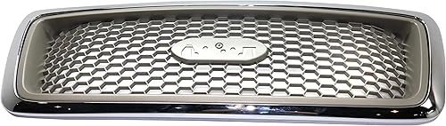 Miniatura 4 de Garage-Pro Conjunto de rejilla compatible con Ford F-150 2004-2008 CromoInserto de panal beige, nuevo estilo de carrocería